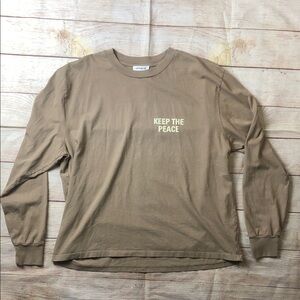 Urthwear 100% Organic Cotton Tan Long Sleeve Tee